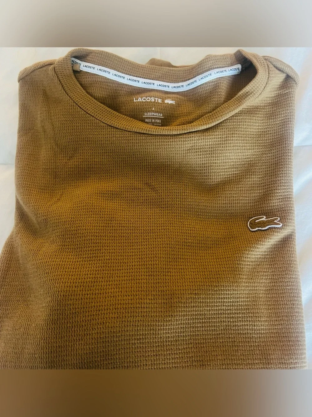 Lacoste Boy’s Crewneck Sweater in Mustard Brown